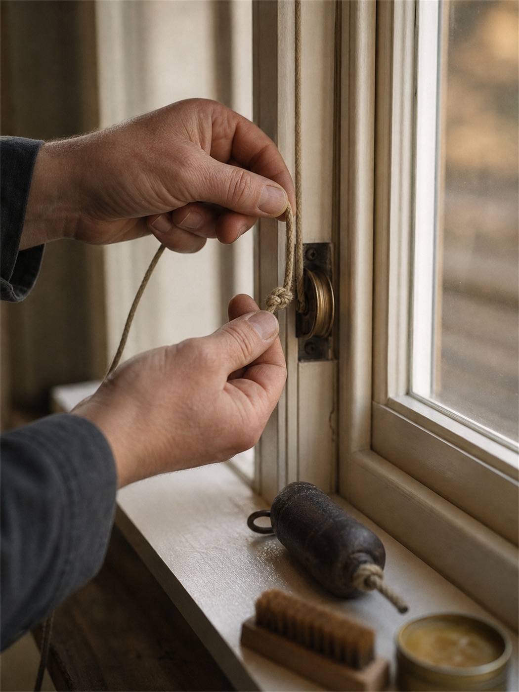 Sashsquatch specialist restoring a sash window frame